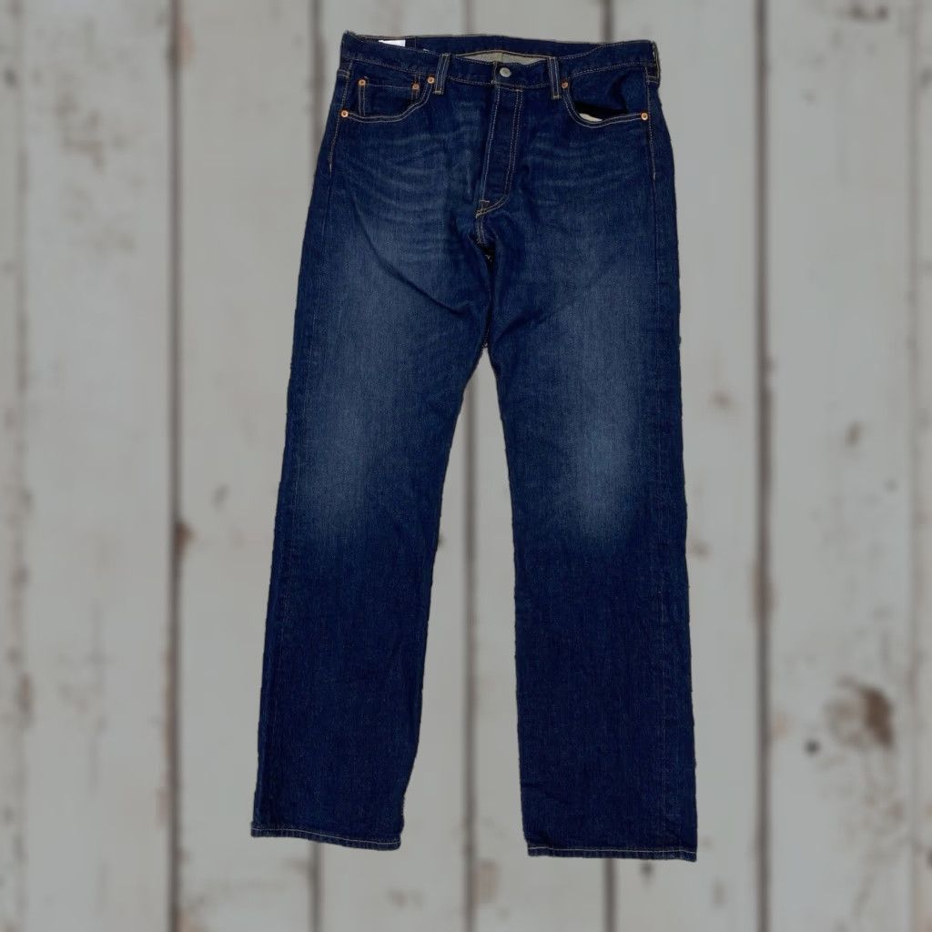 Levi's Levi's 501 XX Jeans Dark Wash Button Fly Straight 34x33 Blue Mens Size US 34 / EU 50 - 1 Thumbnail