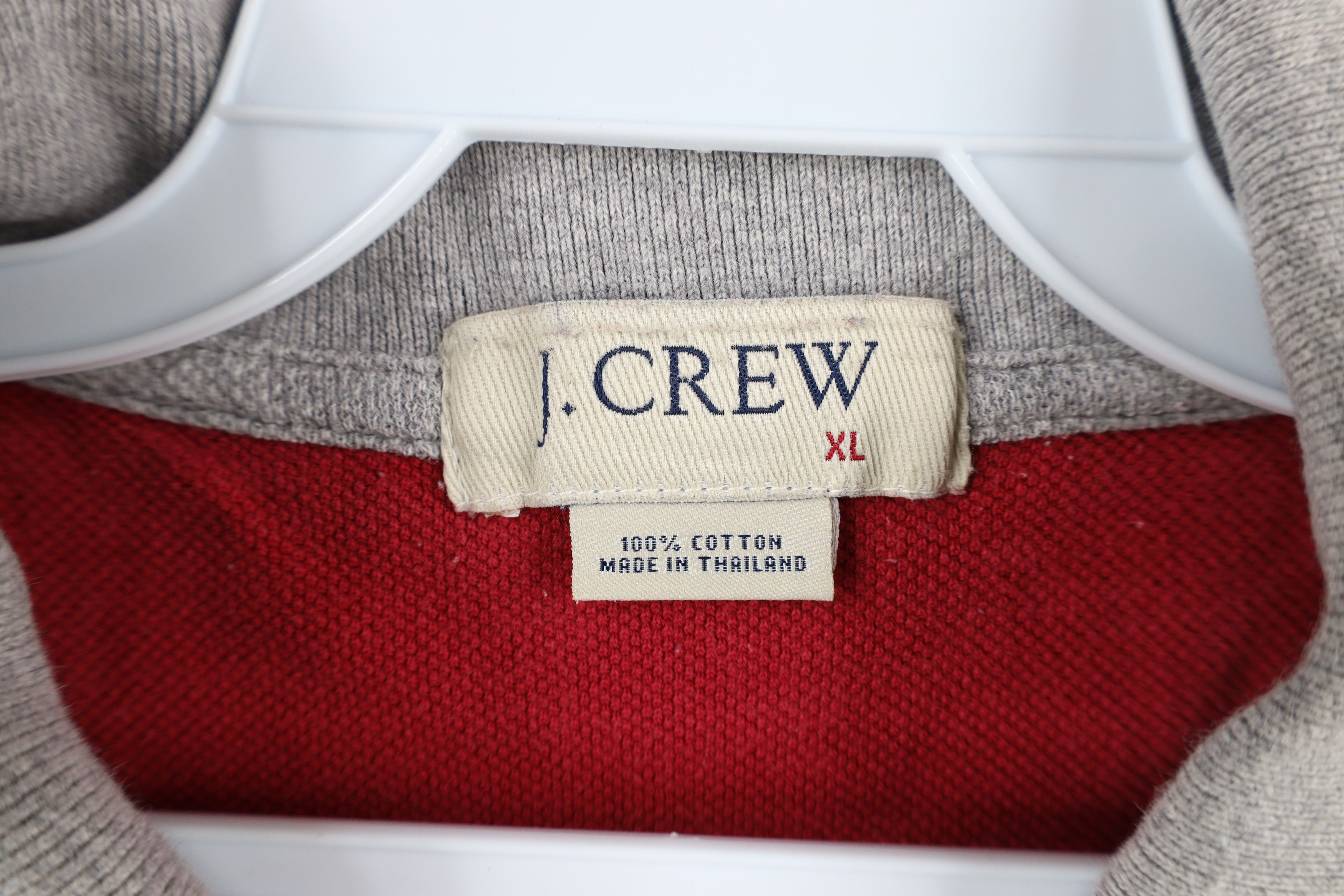 J.Crew × Vintage Vintage 90s J Crew Thermal Knit Collared Polo Shirt Gray Size US XL / EU 56 / 4 - 8 Thumbnail