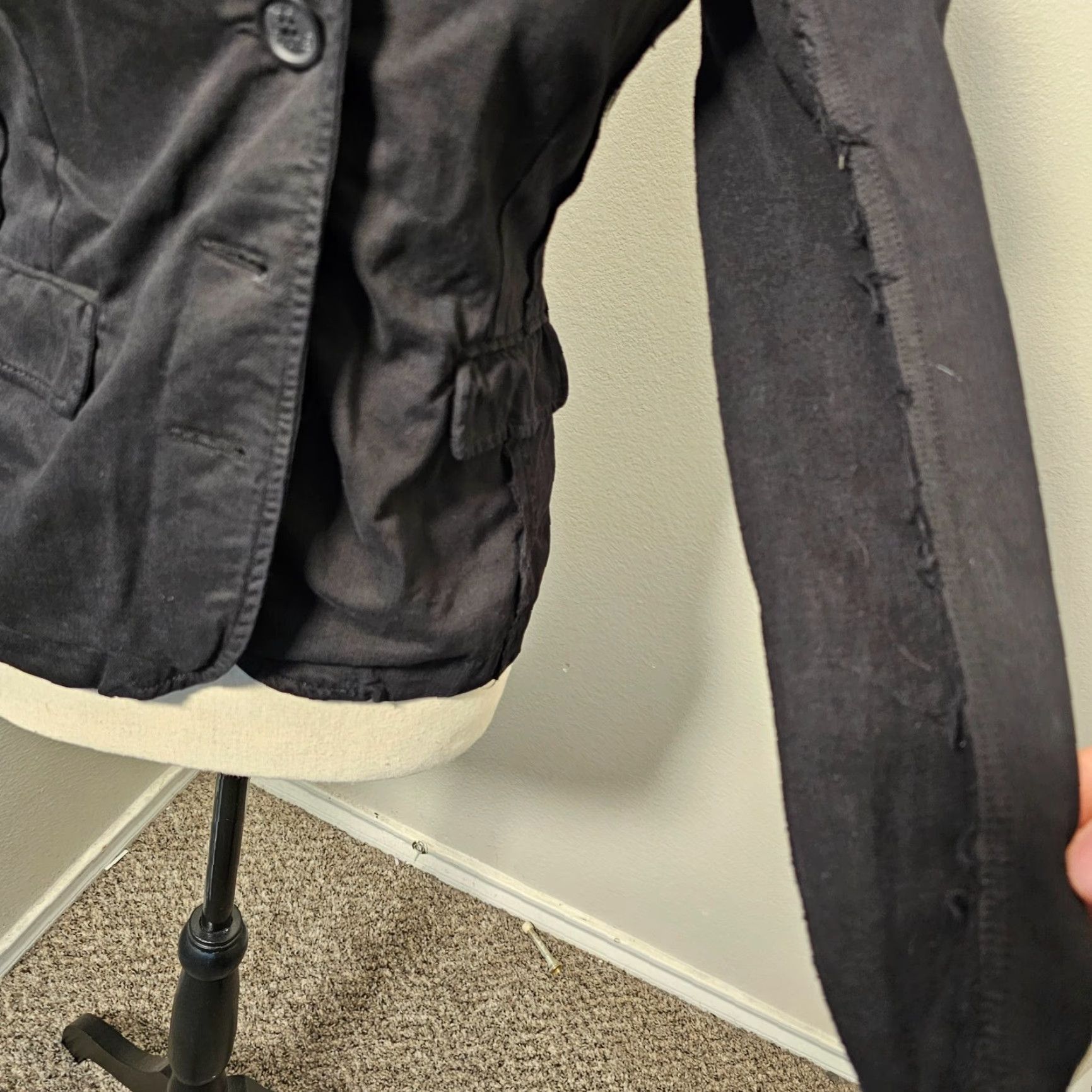 Juicy Couture Juicy Couture Jeans Women's Black Jacket Size S Cotton Bottom Sleeve Fleece Size 28" / US 6 / IT 42 - 3 Thumbnail