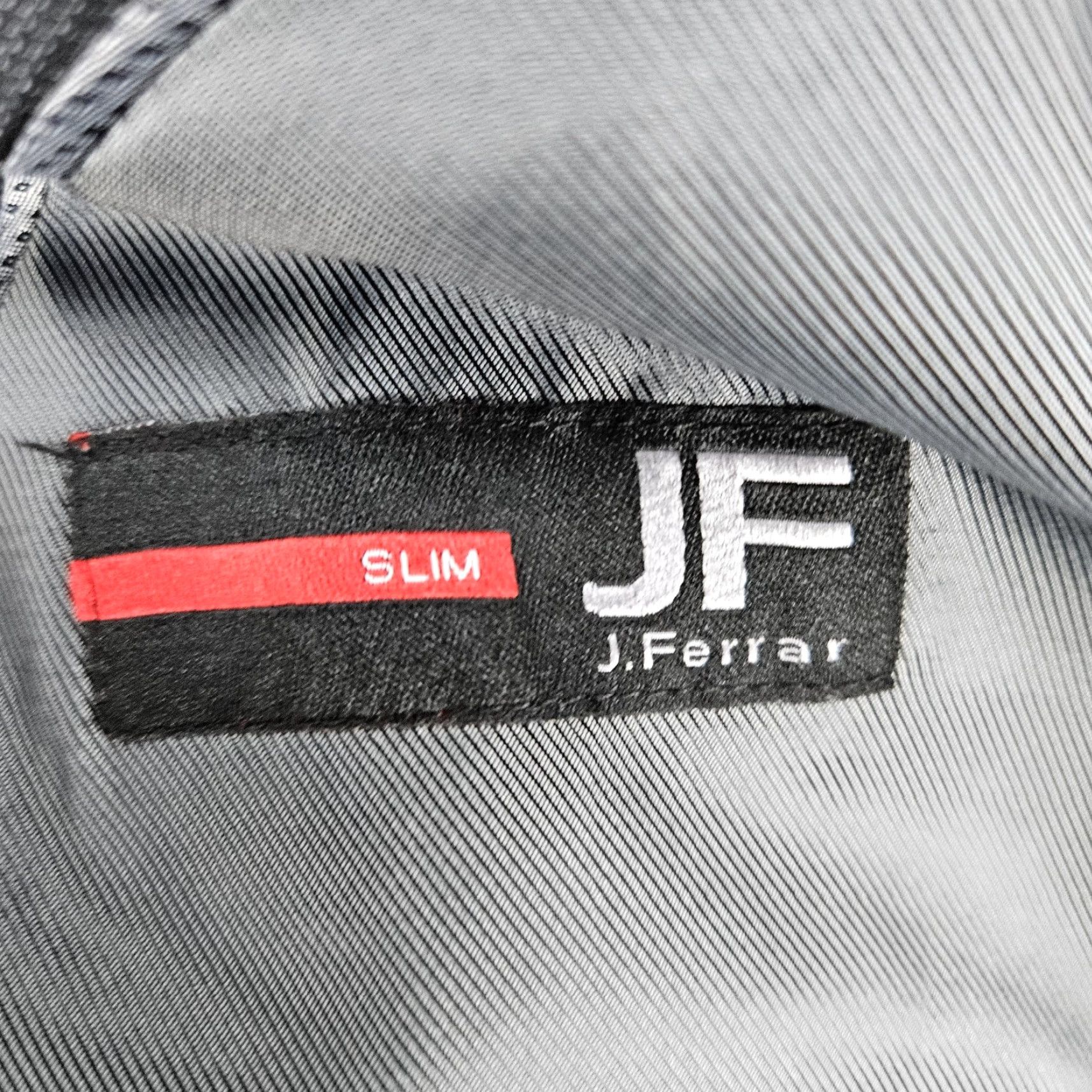 Vintage J Ferrar Slim Fit Stretch 2 Button Double-Vented Peak Blazer Sport Coat 42L Grey Men Size 42R - 3 Thumbnail