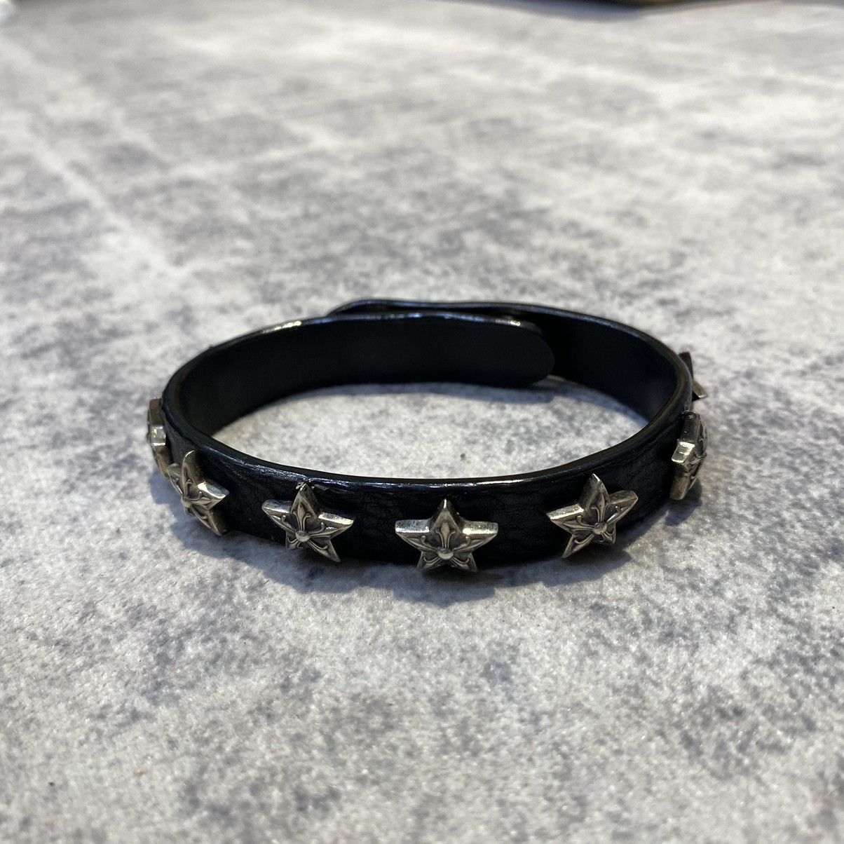 Chrome Hearts Chrome Hearts 2 BTTN/ 2 SNAP Star silver bracelet black Size ONE SIZE - 1 Thumbnail