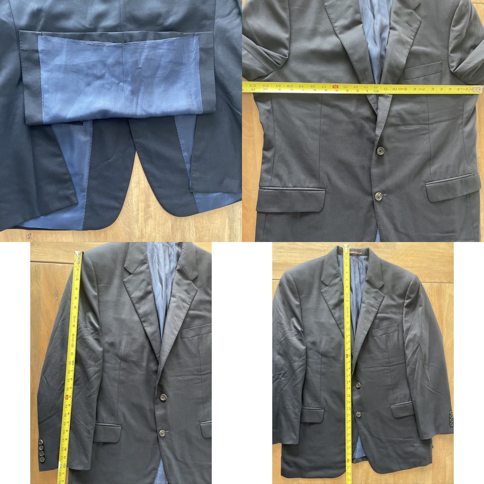 Vintage Hickey Freeman x Loro Piana Super 150's Blazer Mens 44R Black Sport Coat Coat Size 44R - 8 Thumbnail