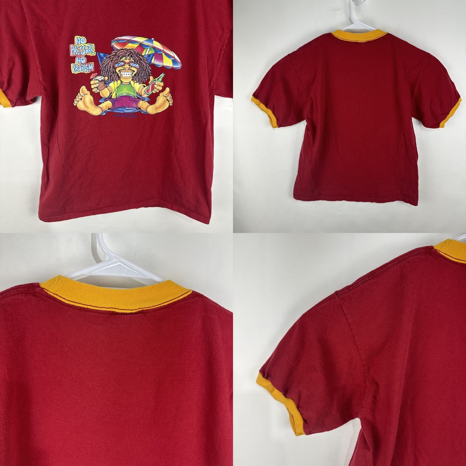 Roots Vintage Roots Reggae Rock Shirt Medium Red Ringer No Pressure No Problem T Size US M / EU 48-50 / 2 - 8 Thumbnail