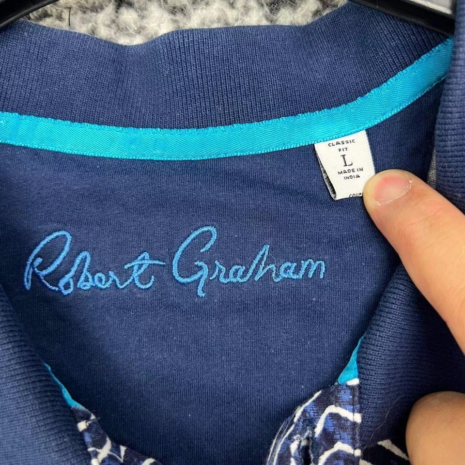 Robert Graham Robert Graham Polo Shirt Men L Classic Fit Short Sleeve Size US L / EU 52-54 / 3 - 3 Thumbnail