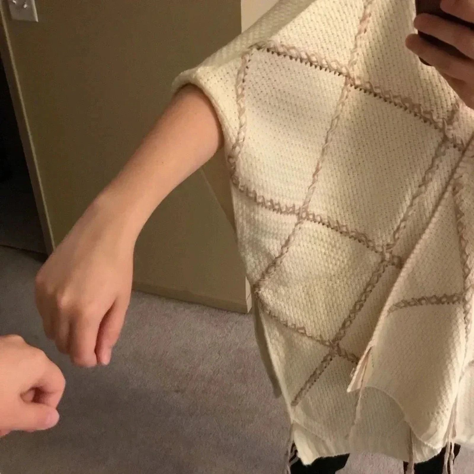 Other Knox Rose Knit Oversized Poncho Ivory Cream Size S / US 4 / IT 40 - 4 Thumbnail