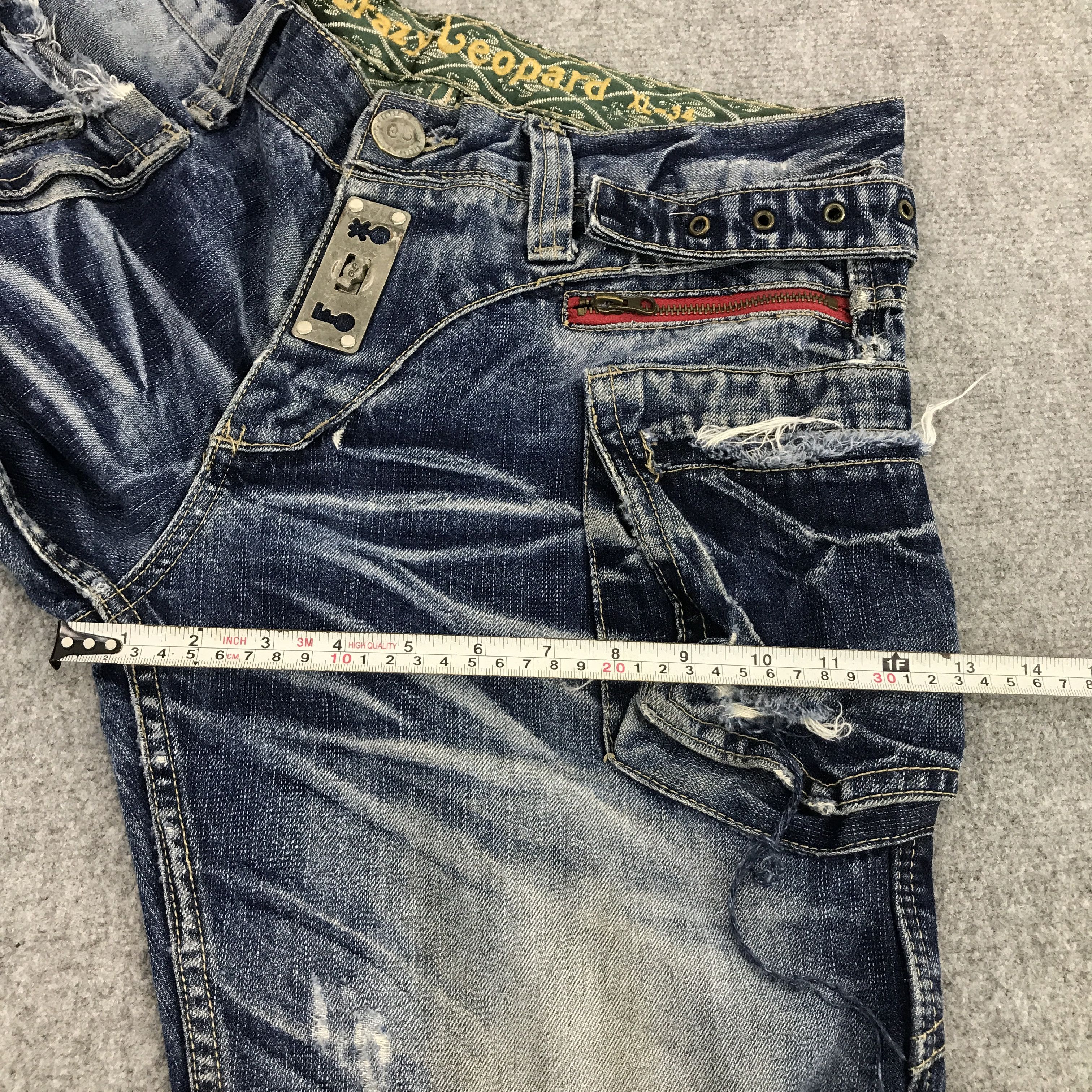 Japanese Brand 🔥CRAZY BEOPARD JAPAN STYLE DISTRESSED DENIM JEANS Size US 34 / EU 50 - 11 Thumbnail