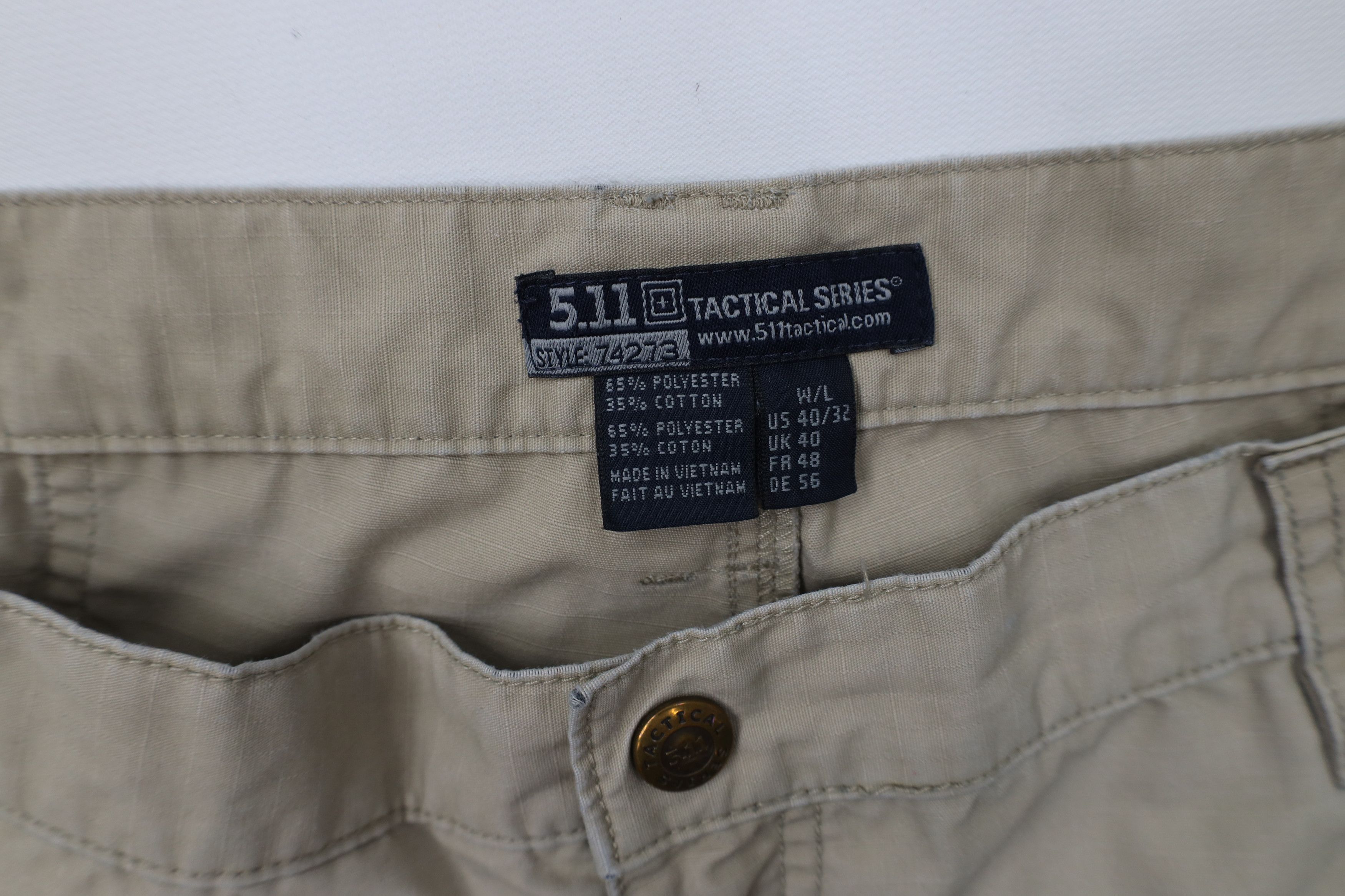 Vintage 5.11 Tactical Series Ripstop Uniform Cargo Pants Beige Size US 40 / EU 56 - 9 Thumbnail