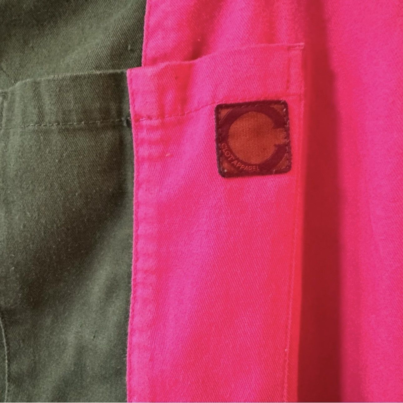 CLOT Clot Cropped Chino, Green with Pink & Orange Panels 34x27 Size US 34 / EU 50 - 8 Thumbnail