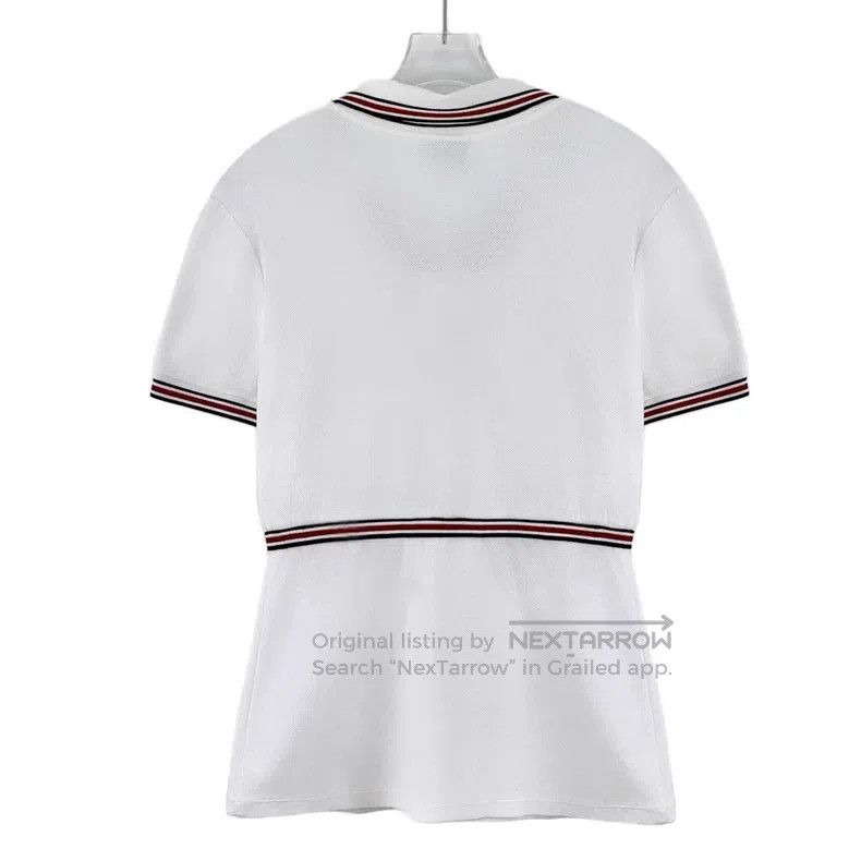 Gucci Gucci White pearl mesh striped short-sleeved cotton dress Size M / US 6-8 / IT 42-44 - 2 Thumbnail