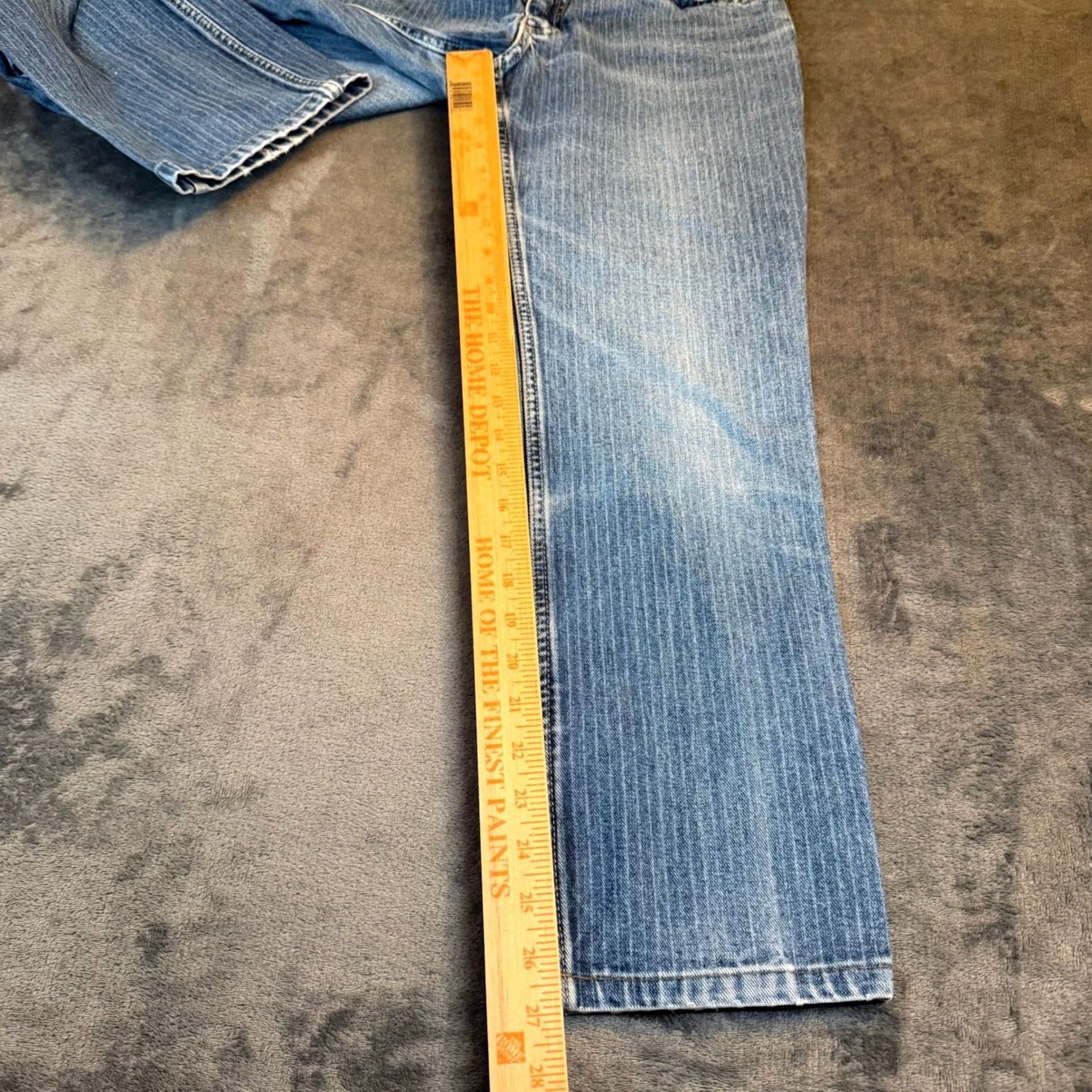 Marc Jacobs Marc Jacobs Jeans Pinstripe Straight 5-Pocket Denim Cotton Button Fly Womens Size 8 Blue" Size 30" / US 8 / IT 44 - 6 Thumbnail
