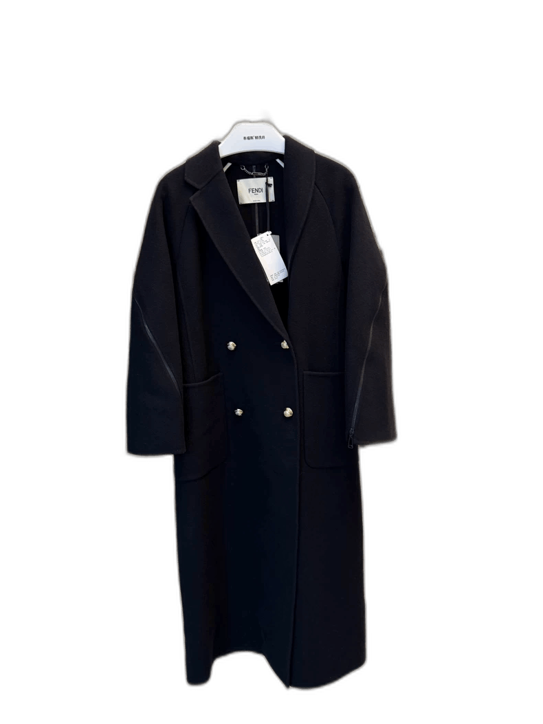Fendi Black Zippered Women's Coat with Tags