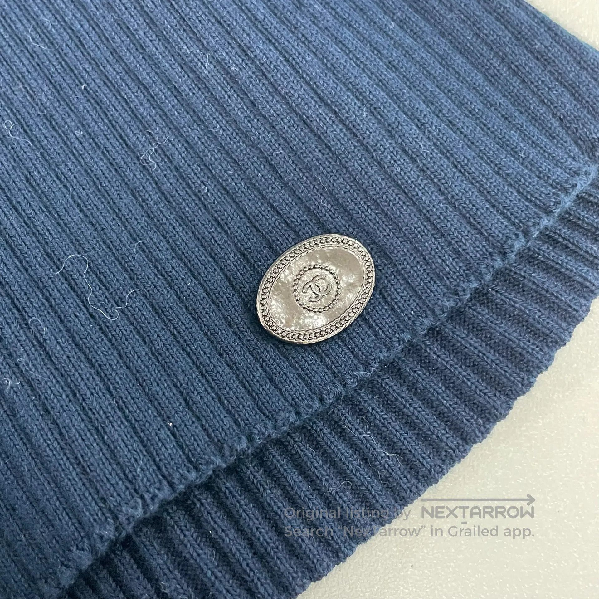 Chanel Chanel Deep Blue Printed Faux Two Piece Knit Top| Size XS / US 0-2 / IT 36-38 - 5 Thumbnail