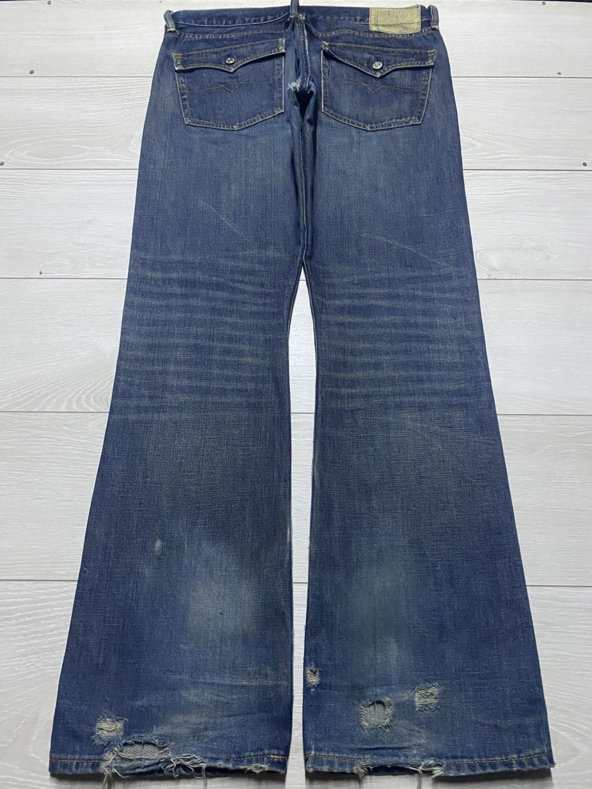 RRL Ralph Lauren Polo Raph Lauren RockLand 320 Flare Bootcut Distressed Jeans Size US 36 / EU 52 - 2 Thumbnail