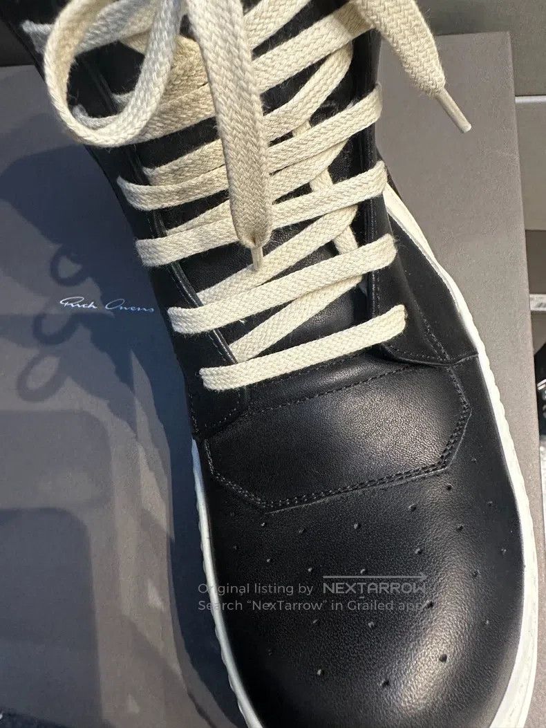 Rick Owens High Top Laced Big Triangle Classic Black and W