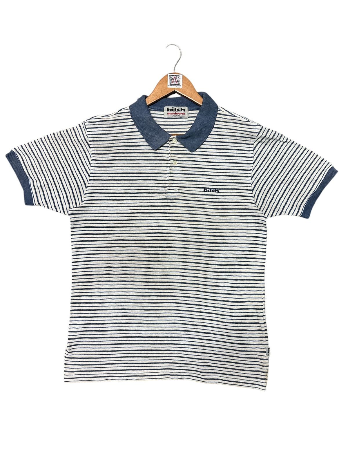 Welcome Skateboards ‼️RARE‼️VINTAGE BITCH SKATEBOARDS STRIPED POLO TEE💥 Size US L / EU 52-54 / 3 - 1 Thumbnail