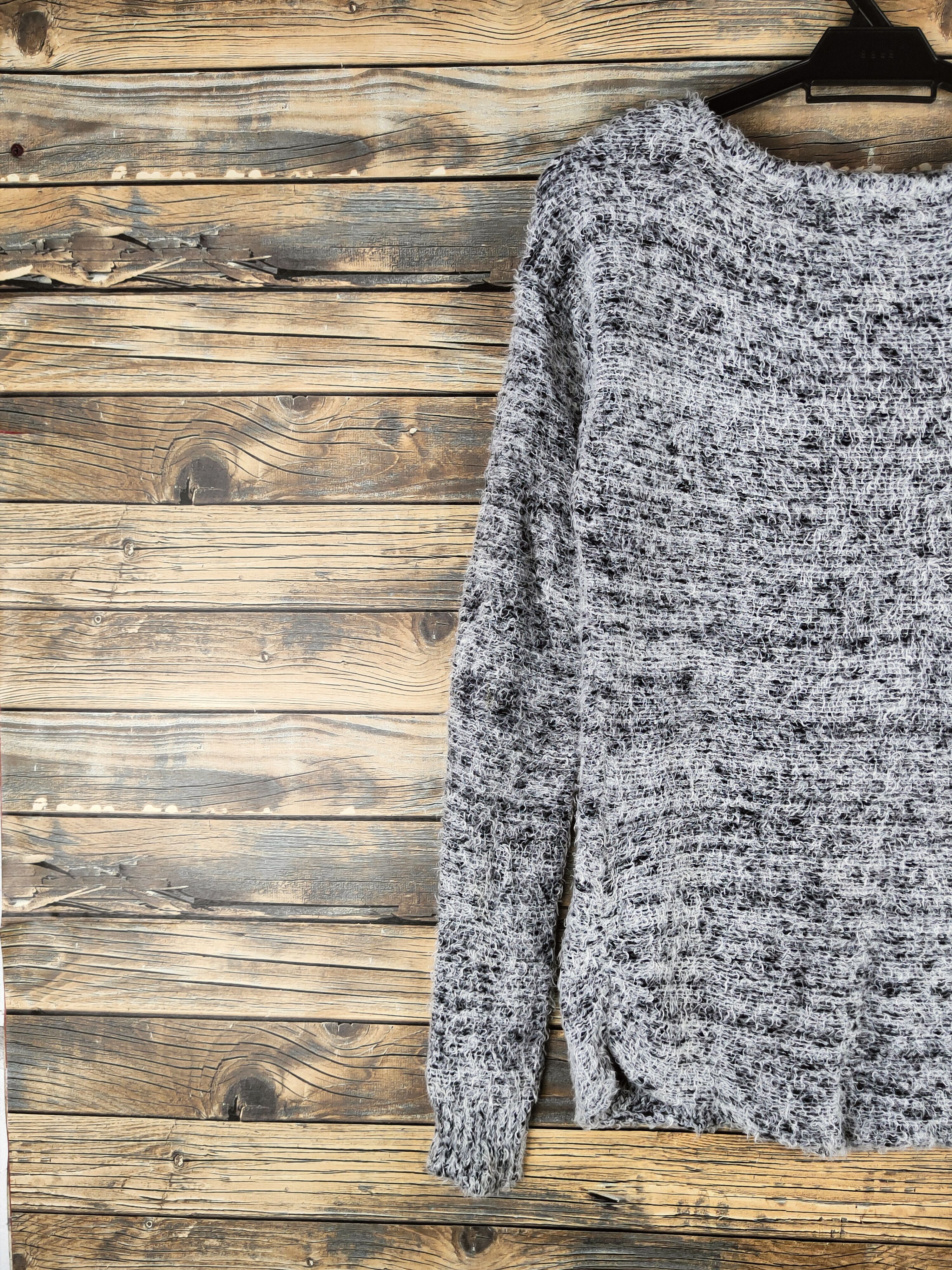 Japanese Brand DL Rienda White Navy Fur Mohair Knitwear #46-456 Size S / US 4 / IT 40 - 8 Thumbnail