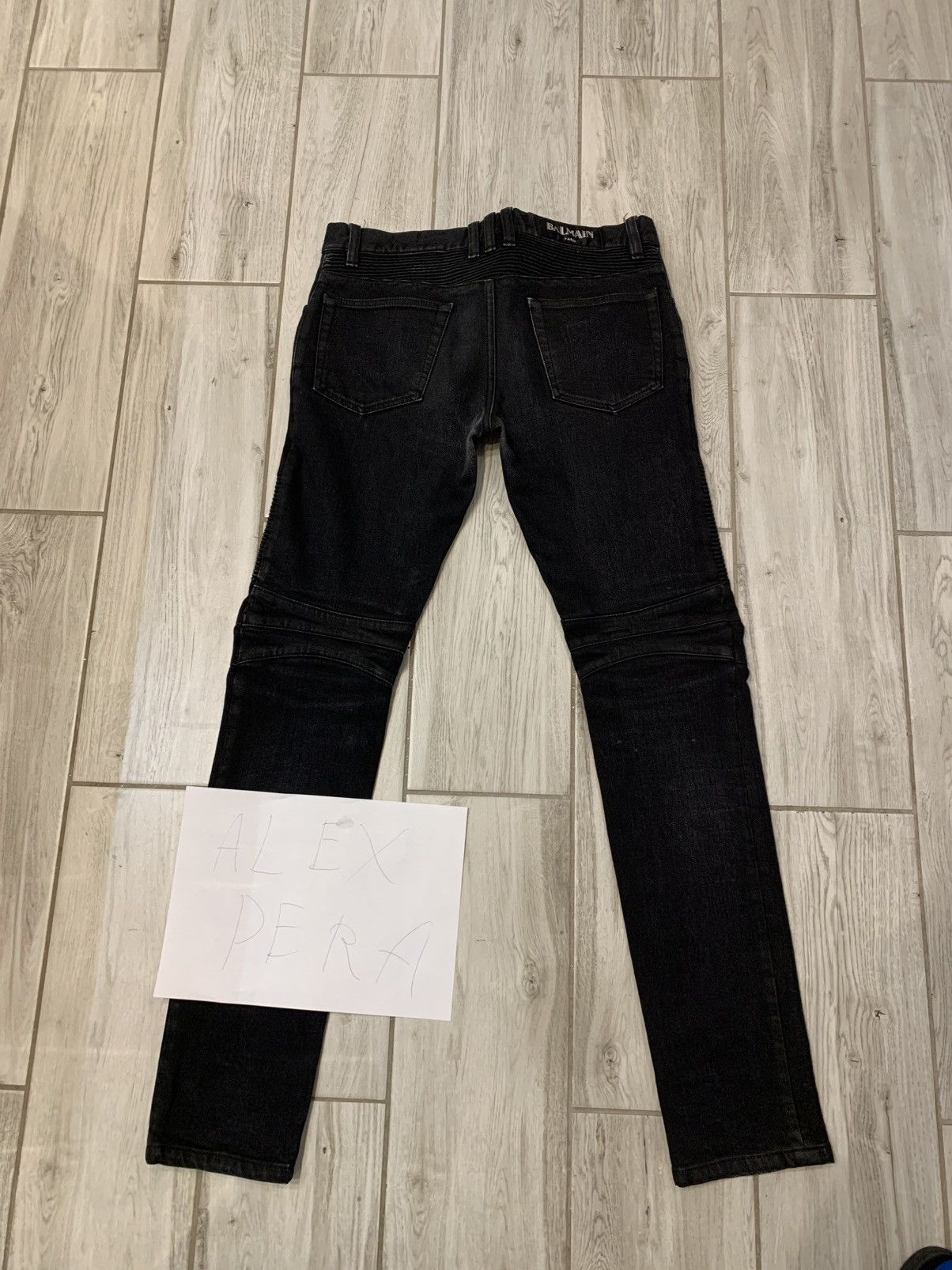 Balmain Balmain Black Biker Jeans Size US 29 - 3 Thumbnail