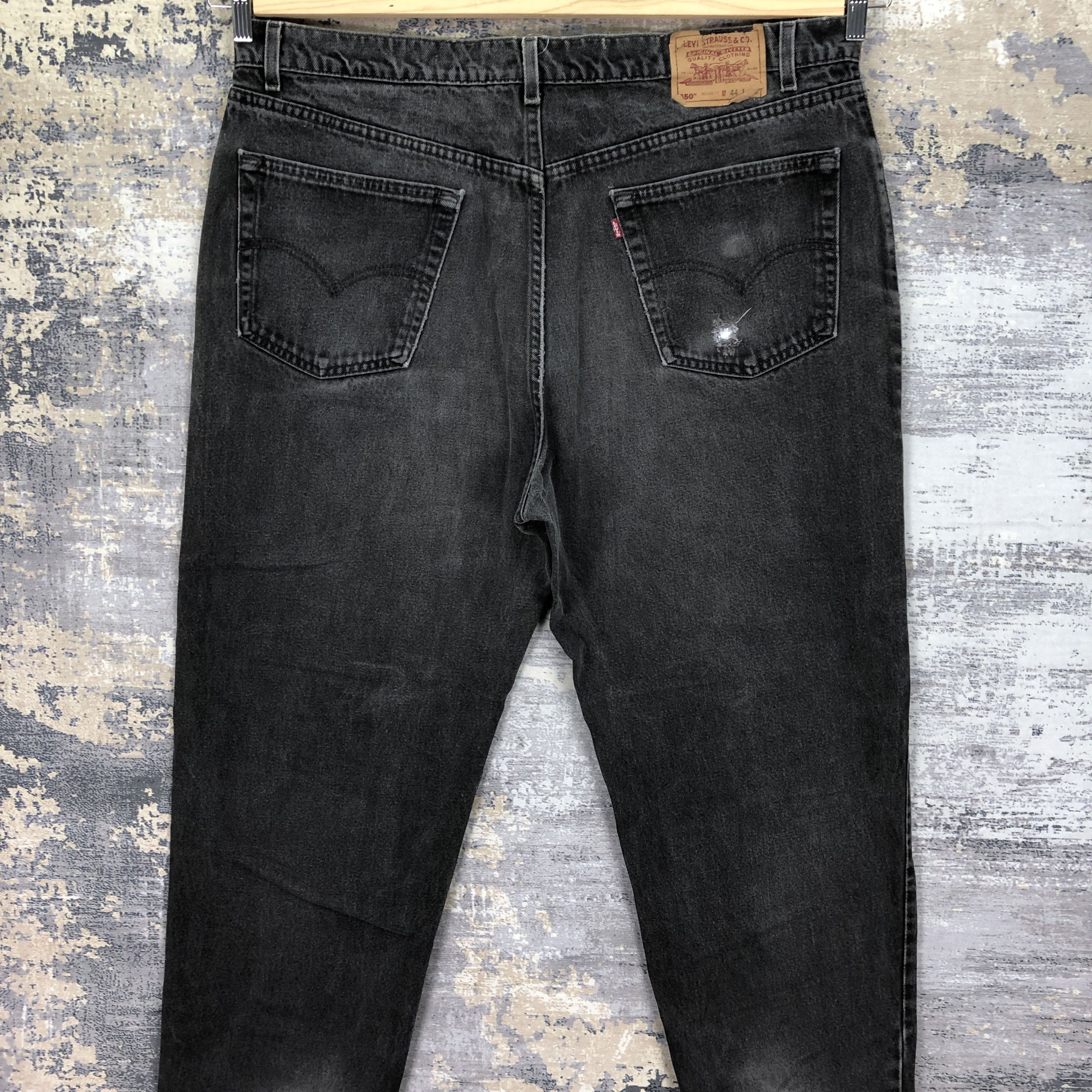 Levi's Vintage 90s Levis Stonewash Black Jeans Levi's Faded Denim Size US 42 / EU 58 - 4 Thumbnail