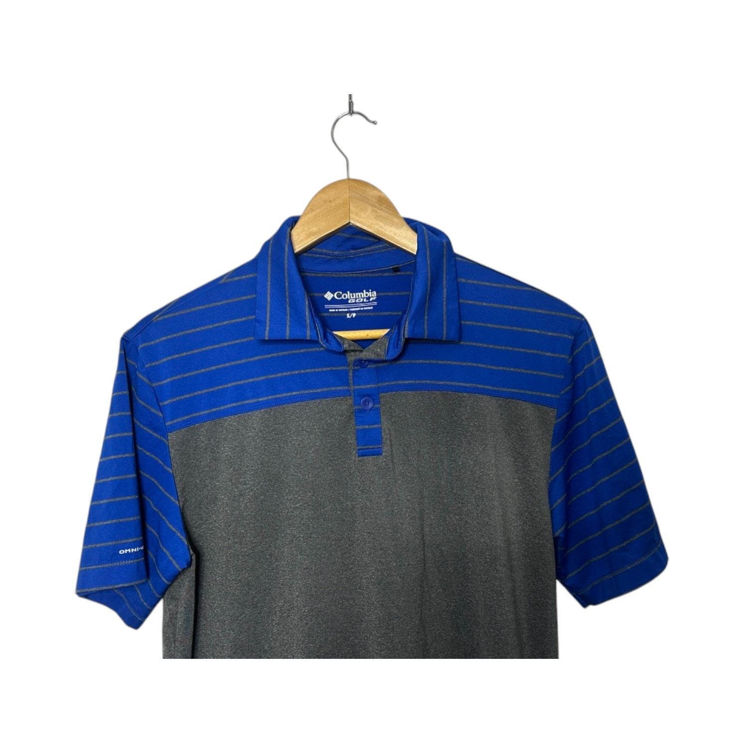 Columbia Columbia GOLF Omni-Wick Gray & Blue Stripe Polo Shirt Small Size US S / EU 44-46 / 1 - 3 Thumbnail