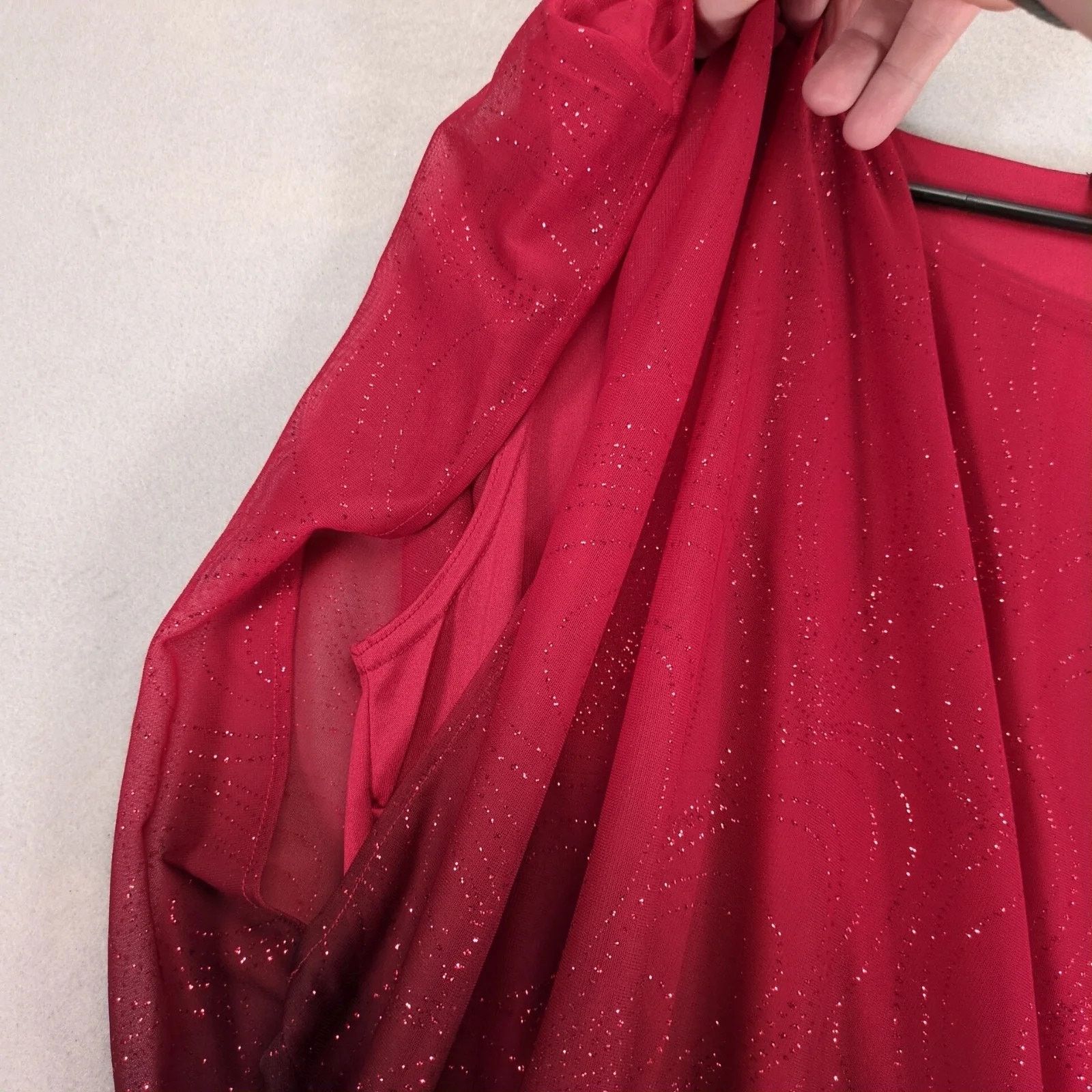 Other Sara Michelle Red Black Ombre Glitter Blouse Top Women's 2X Size XXL / US 16-18 / IT 52-54 - 9 Thumbnail