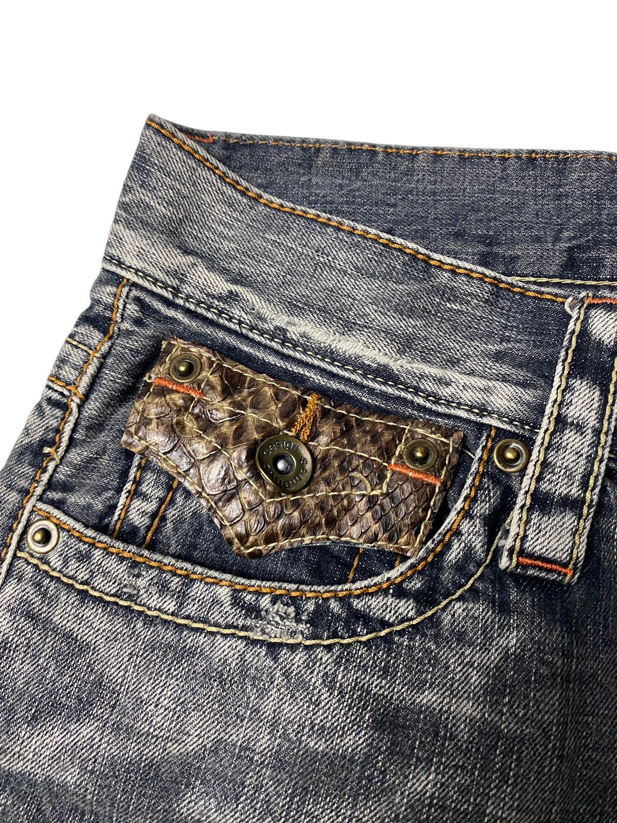 If Six Was Nine 2000's Semantic Design Flared Snakeskin Spiral Jeans Size US 28 / EU 44 - 5 Thumbnail