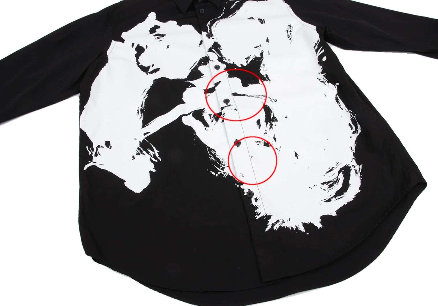 Yohji Yamamoto Pigment Print Shirt in Black and Off-White Size US S / EU 44-46 / 1 - 9 Thumbnail