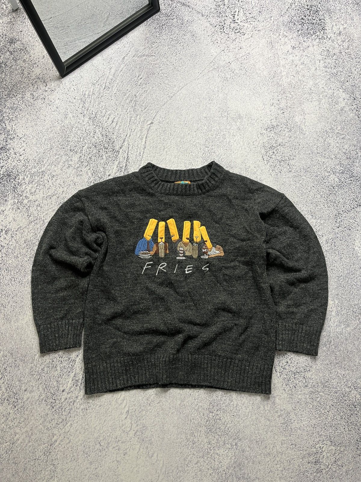 Vintage Vintage 90’s Fries Humor Wool Knit Sweater Embroidered Logo Size S / US 4 / IT 40 - 1 Thumbnail