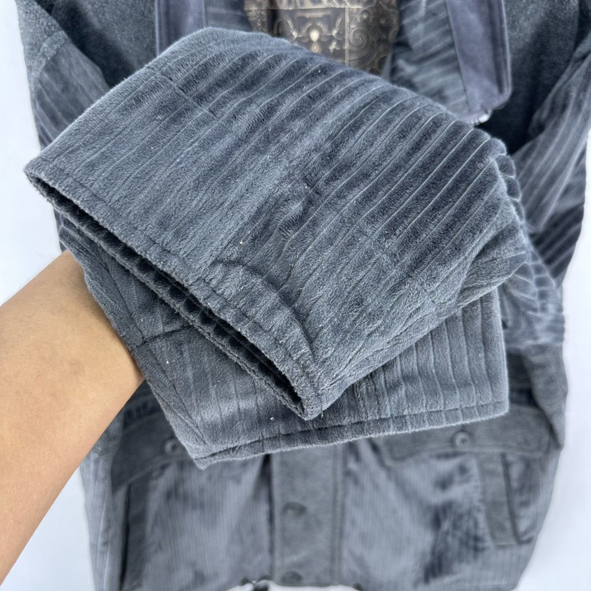 Japanese Brand Vintage 90's Velvet Fleece Jacket by Billiken Collection Size US L / EU 52-54 / 3 - 12 Thumbnail