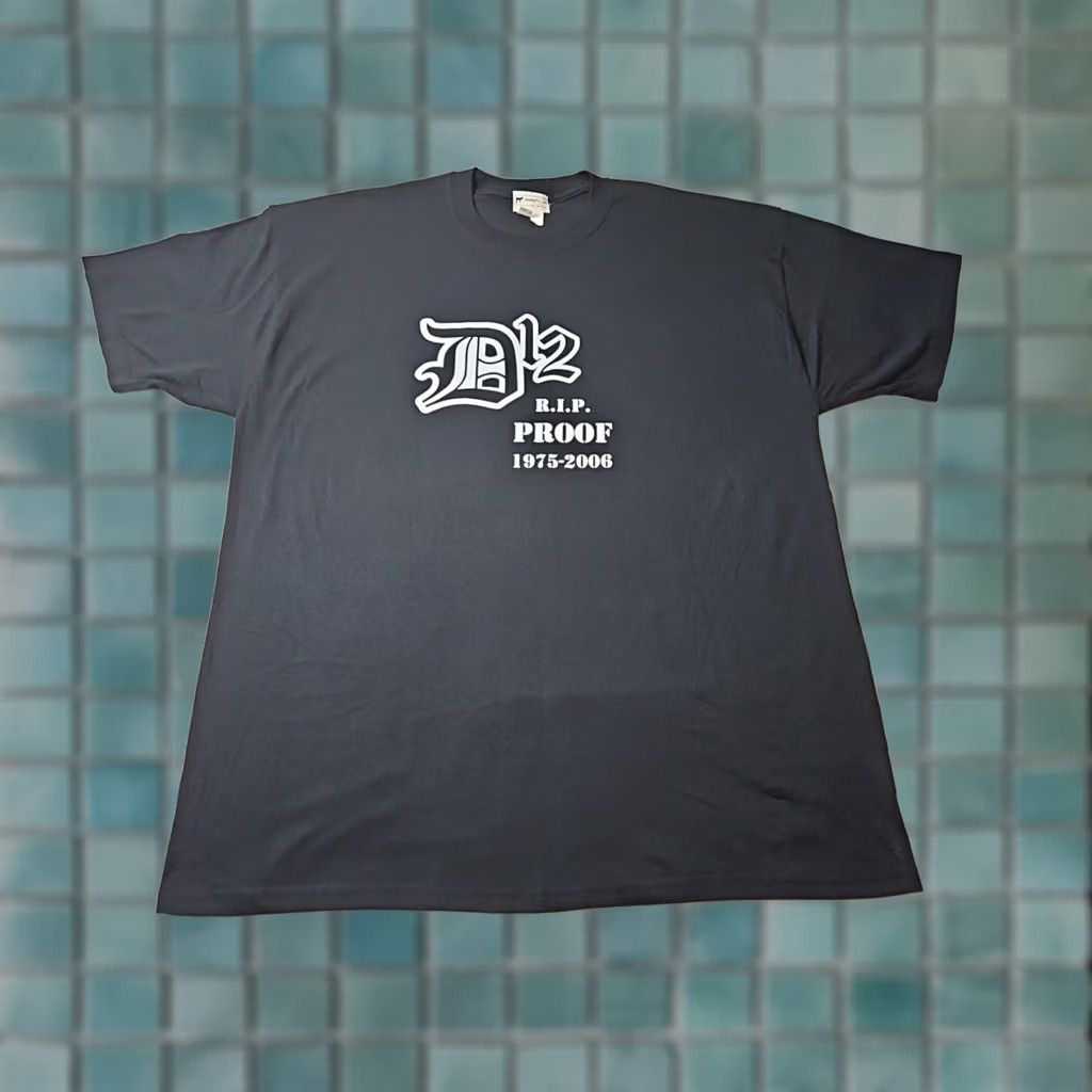Vintage VINTAGE D12 Eminem Rap Tee Shirt Mens 2XL Black 2000's Y2K R.I.P Proof 1975-2006 Graphic Print Music Band Hip Hop Donkey T's Size US XXL / EU 58 / 5 - 1 Thumbnail