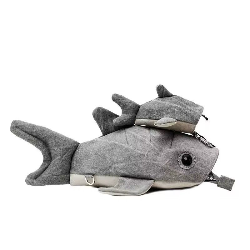 Japanese Brand Canvas Crossbody Shark Bag Size ONE SIZE - 4 Thumbnail