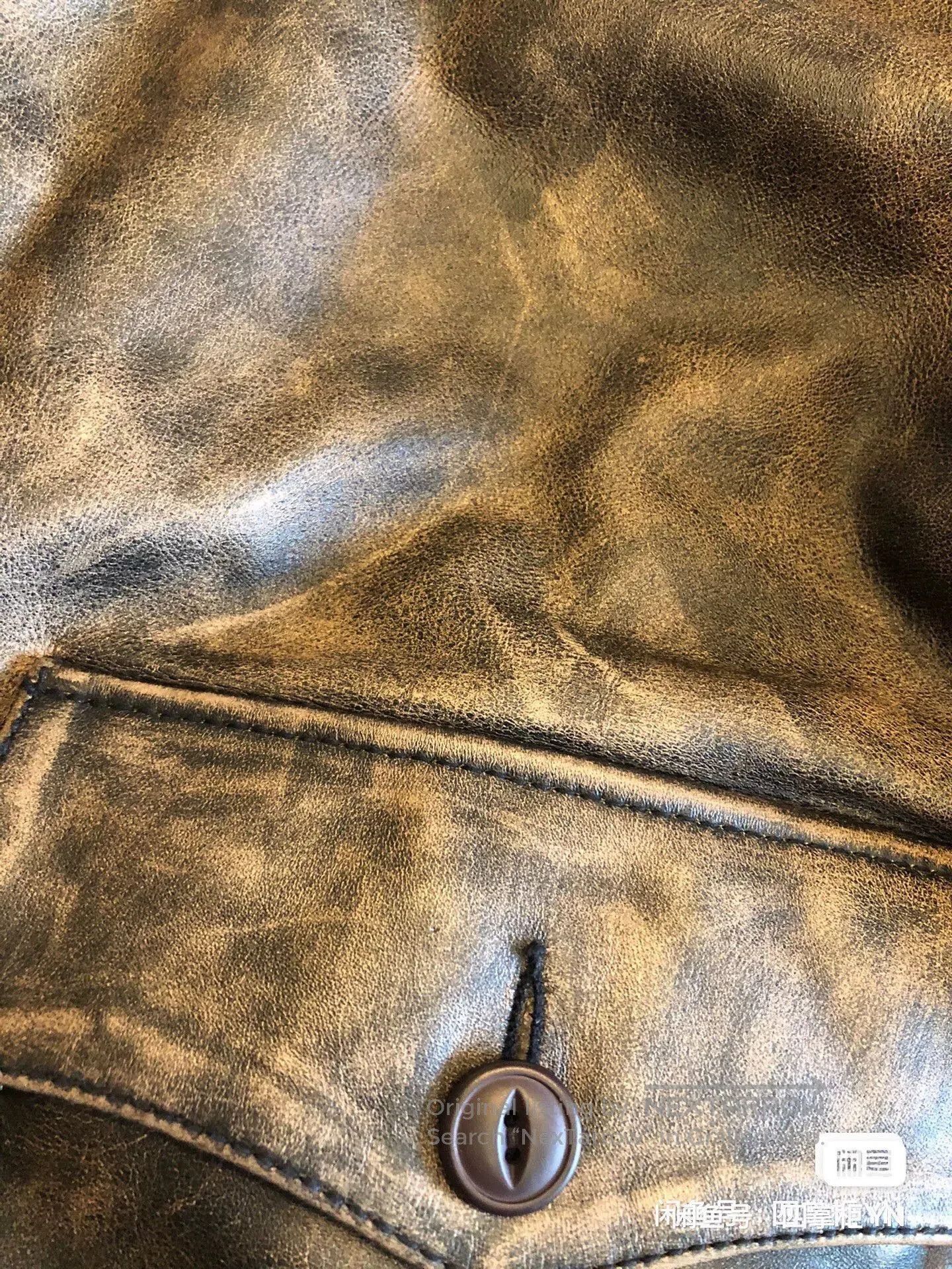 Japanese Brand AVIREXFLY Distressed Tea-Core Leather Jacket. Size US M / EU 48-50 / 2 - 6 Thumbnail