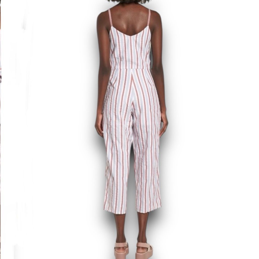 Other BP. Wide Leg Cropped Palazzo Pant Jumpsuit Striped Side Zip Size 34" / US 12 / IT 48 - 3 Thumbnail