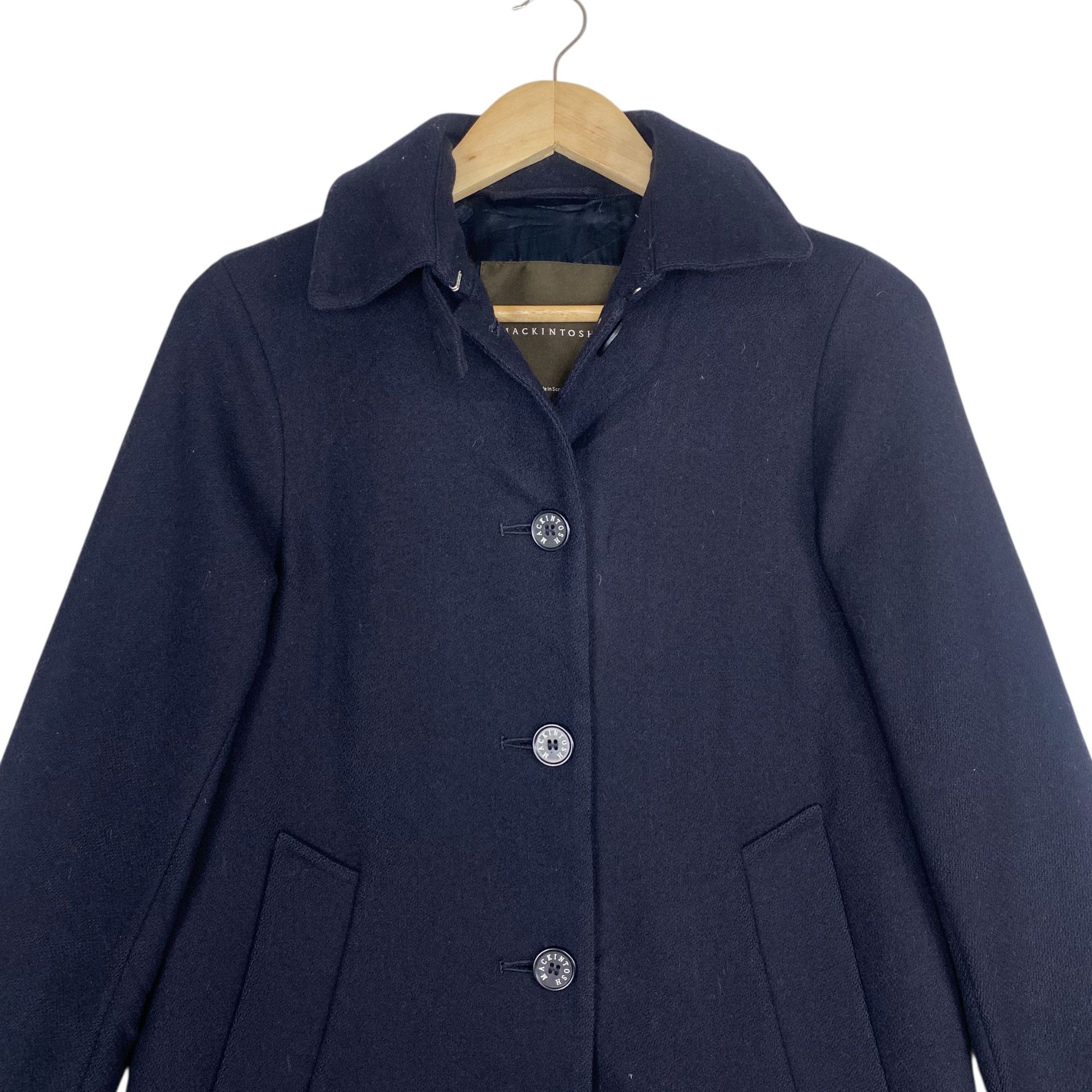Mackintosh 💥MACKINTOSH BLACK PEACOAT WOOL JACKET Size XS / US 0-2 / IT 36-38 - 3 Thumbnail