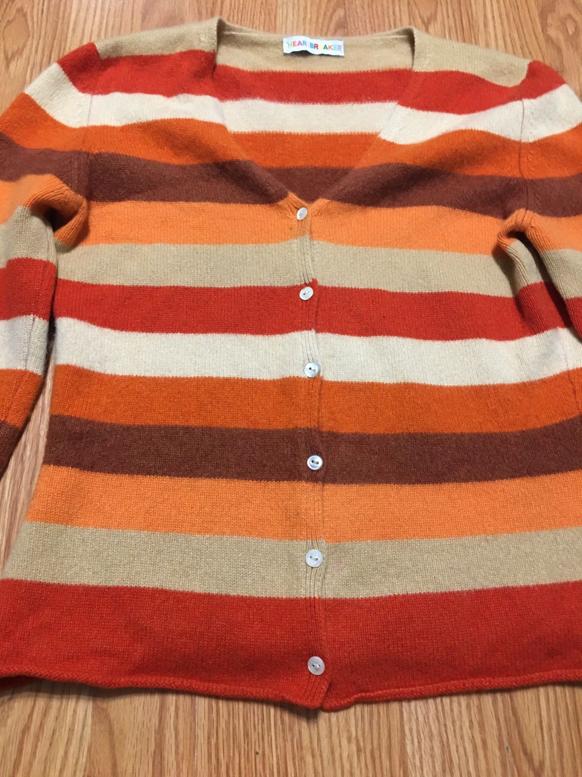 Designer HEARTBREAKER Cashmere Stripped Knit Cardigan Size M Size M / US 6-8 / IT 42-44 - 6 Thumbnail