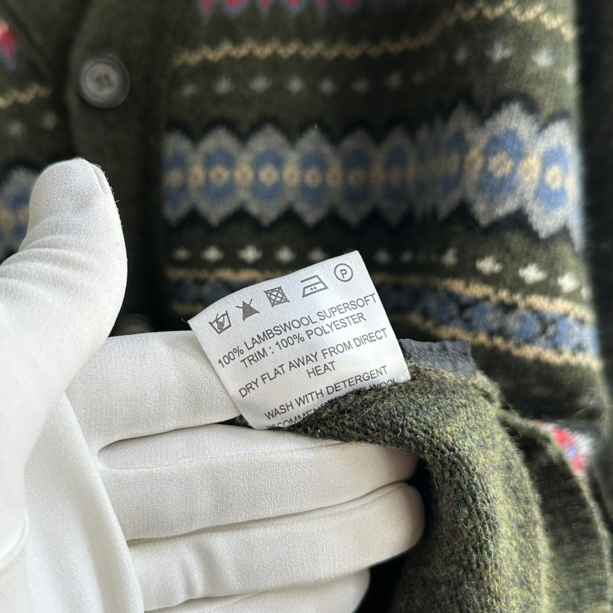 Barbour × Vintage Vintage Barbour Midon Fair Isle Olive Cardigan Size US XL / EU 56 / 4 - 13 Thumbnail
