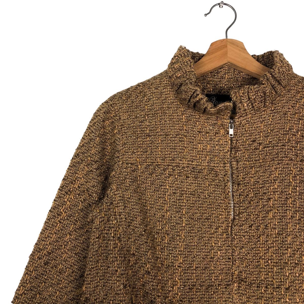 Japanese Brand 🔥Vtg Herringbone Wool Bomber Jacket Faye Issey Miyake Size US S / EU 44-46 / 1 - 7 Thumbnail