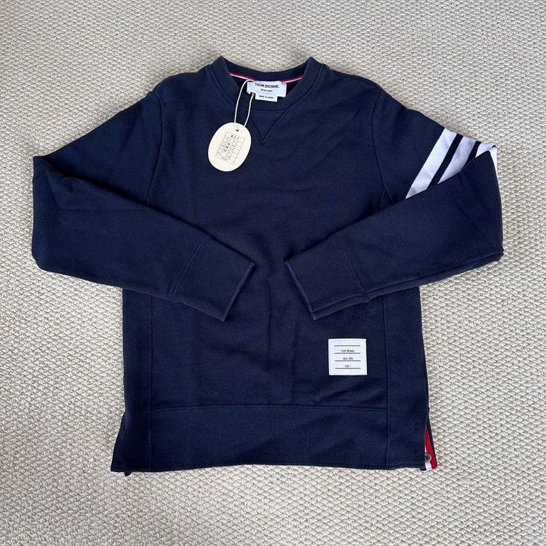 Thom Browne Thom Browne Classic 4-Stripe Sweatshirt - dmc Size US M / EU 48-50 / 2 - 1 Thumbnail