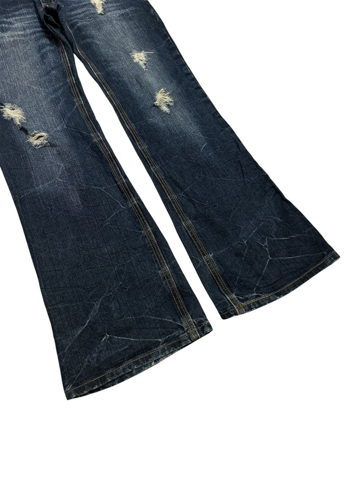 GOA 2000s Distressed Flare Jeans Clawmark Y2K Lgb Jnco Style Size US 33 - 9 Thumbnail