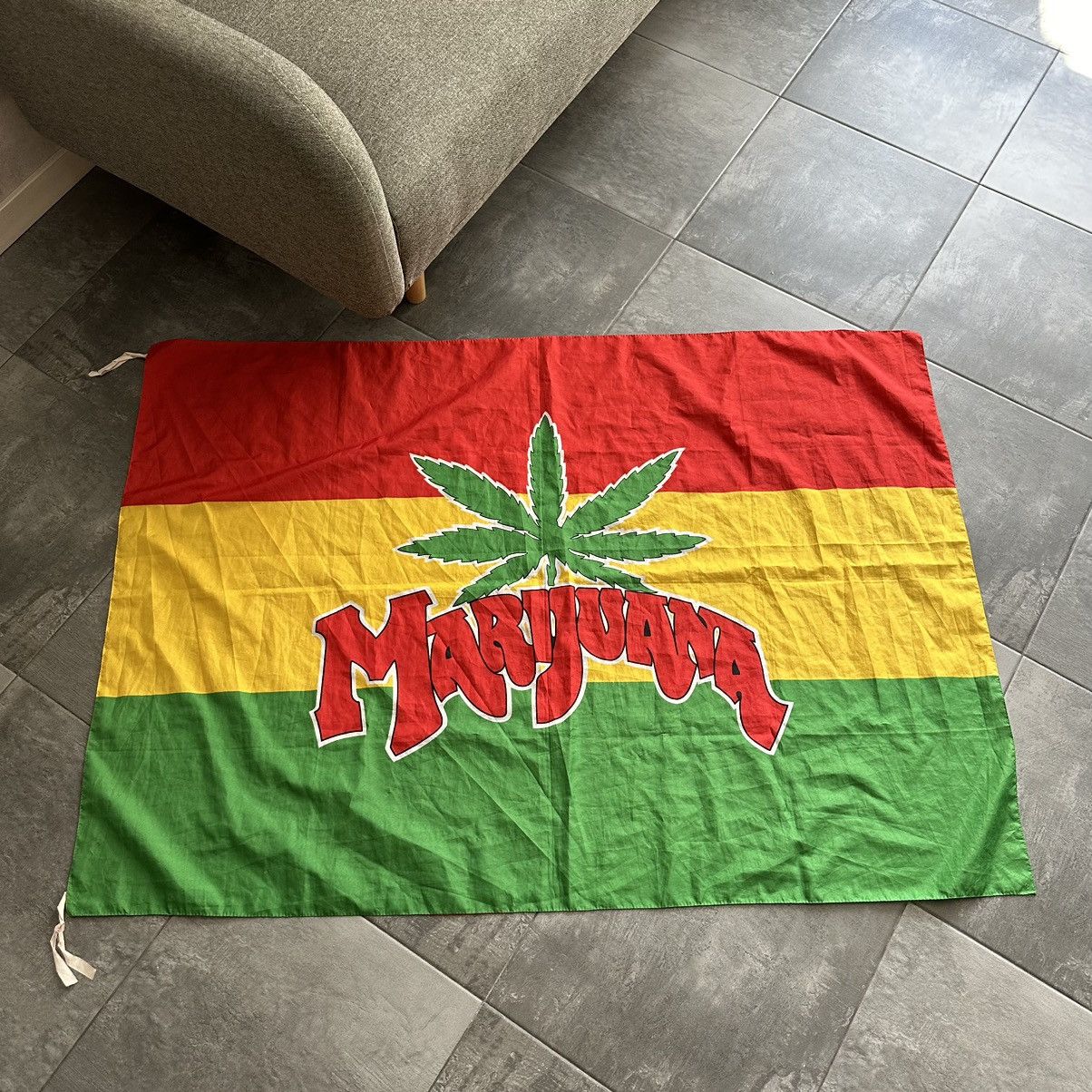 Designer × Vintage Vintage Flag Marihuana Big Logo Jamaica Y2K 00s USaa Size ONE SIZE - 1 Thumbnail