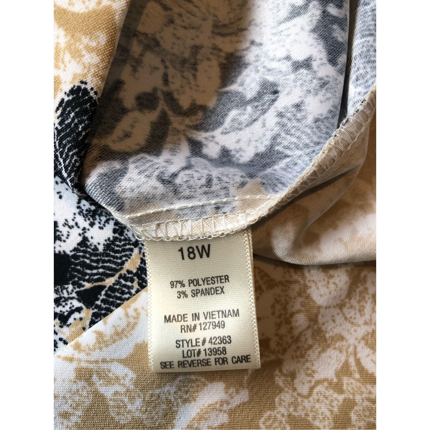 Other Emma & Michelle Women’s Black and Cream Two Tone Floral Patt Size XXL / US 16-18 / IT 52-54 - 6 Thumbnail