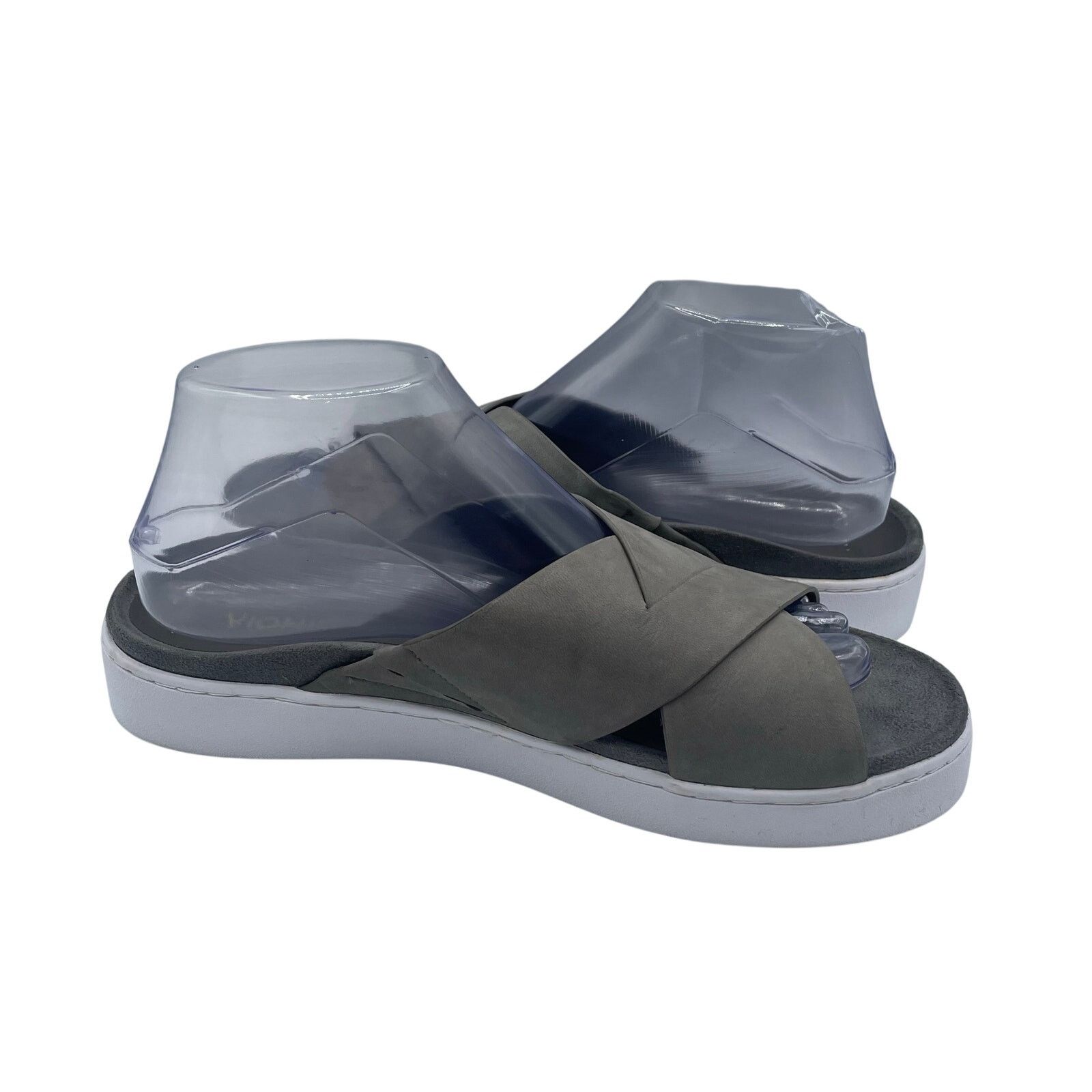 Vionic Vionic Lou Crossover Sandals Gray Comfort Leather Womens 9 Size US 9 / IT 39 - 6 Thumbnail