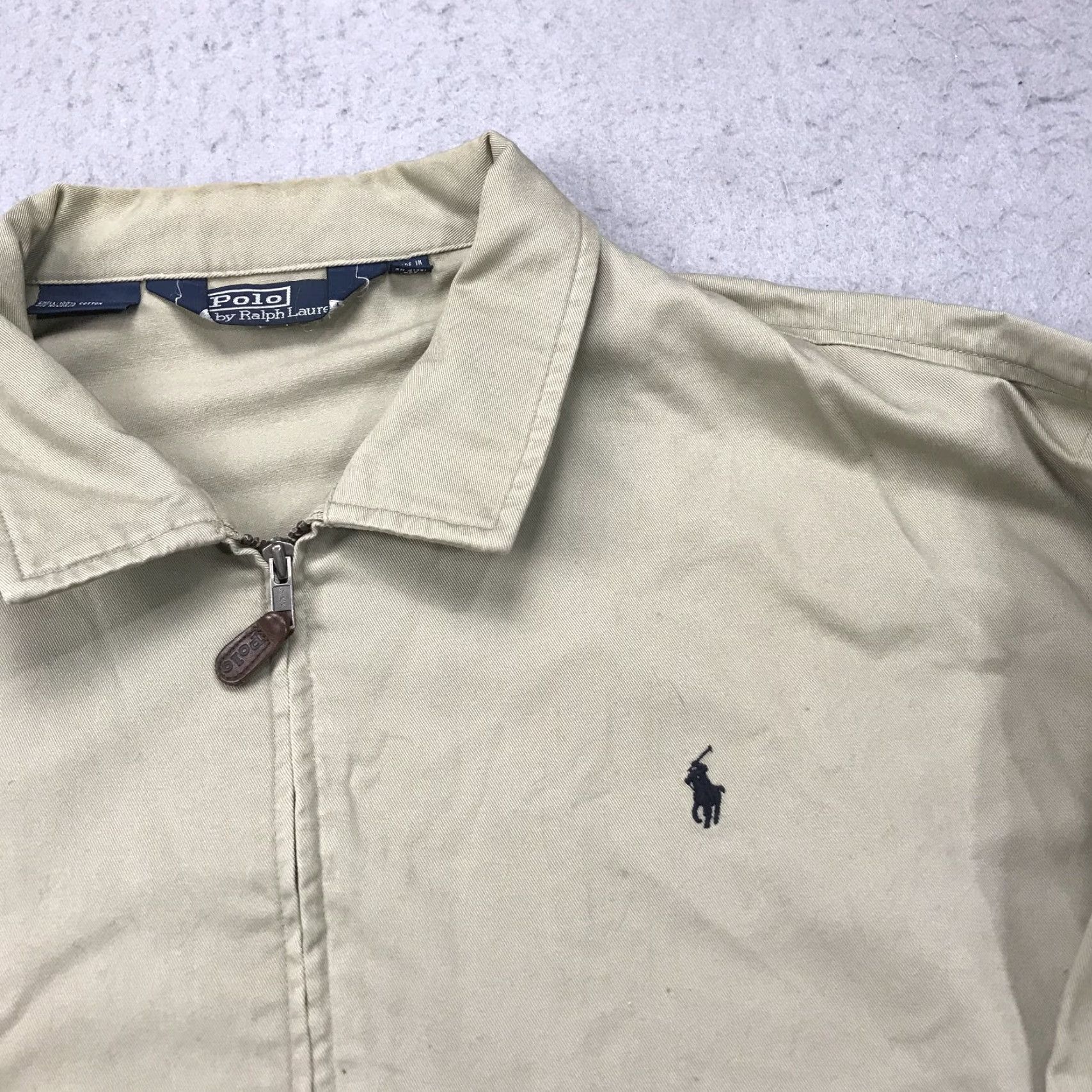 Polo Ralph Lauren VINTAGE Polo Ralph Lauren Jacket Mens 2XL Beige Cotton Bomber Zip Preppy 90s Size US XXL / EU 58 / 5 - 3 Thumbnail