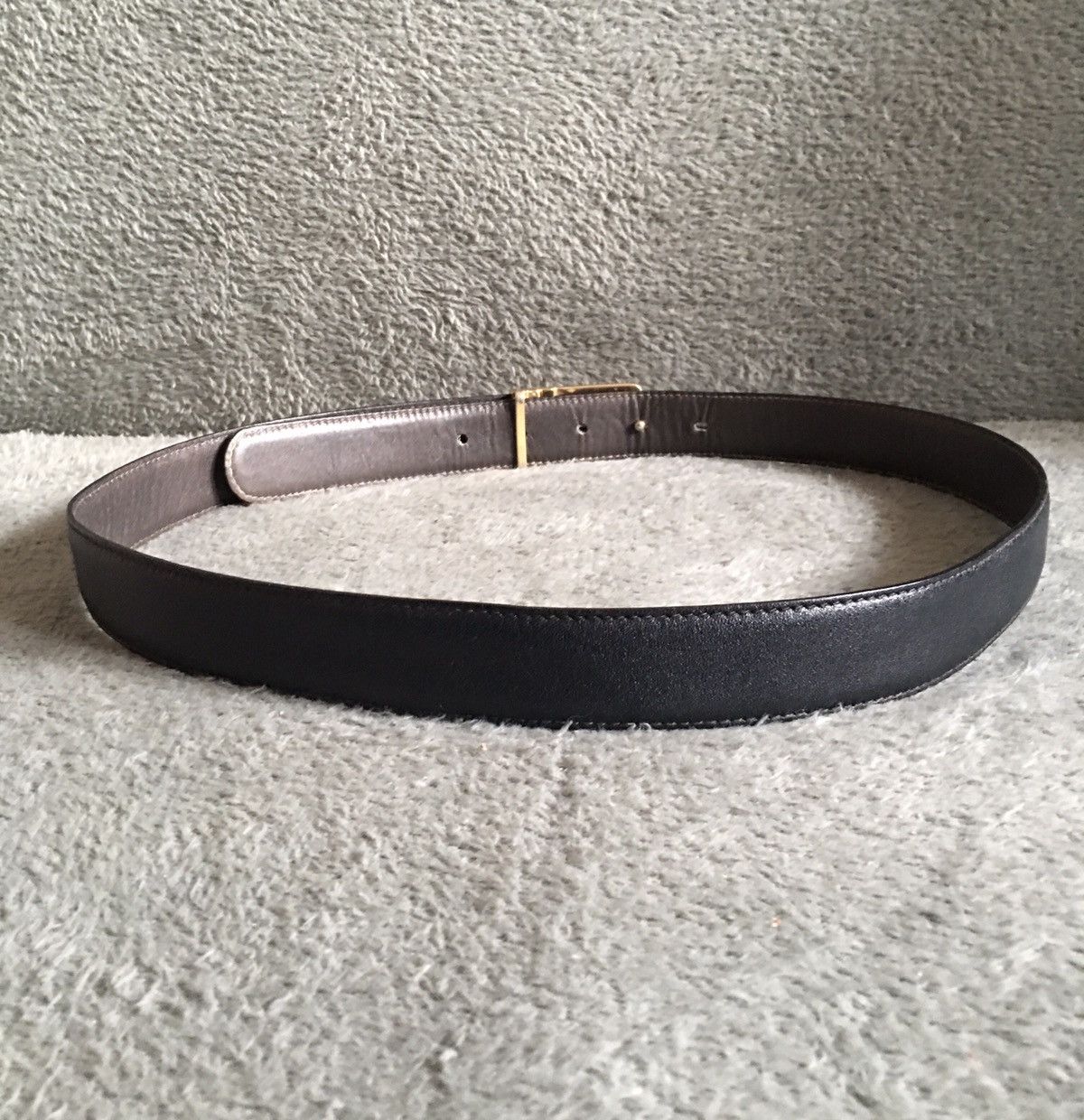 Bally BALLY Black/Grey Leather Italy Mens Belt Size ONE SIZE - 7 Thumbnail
