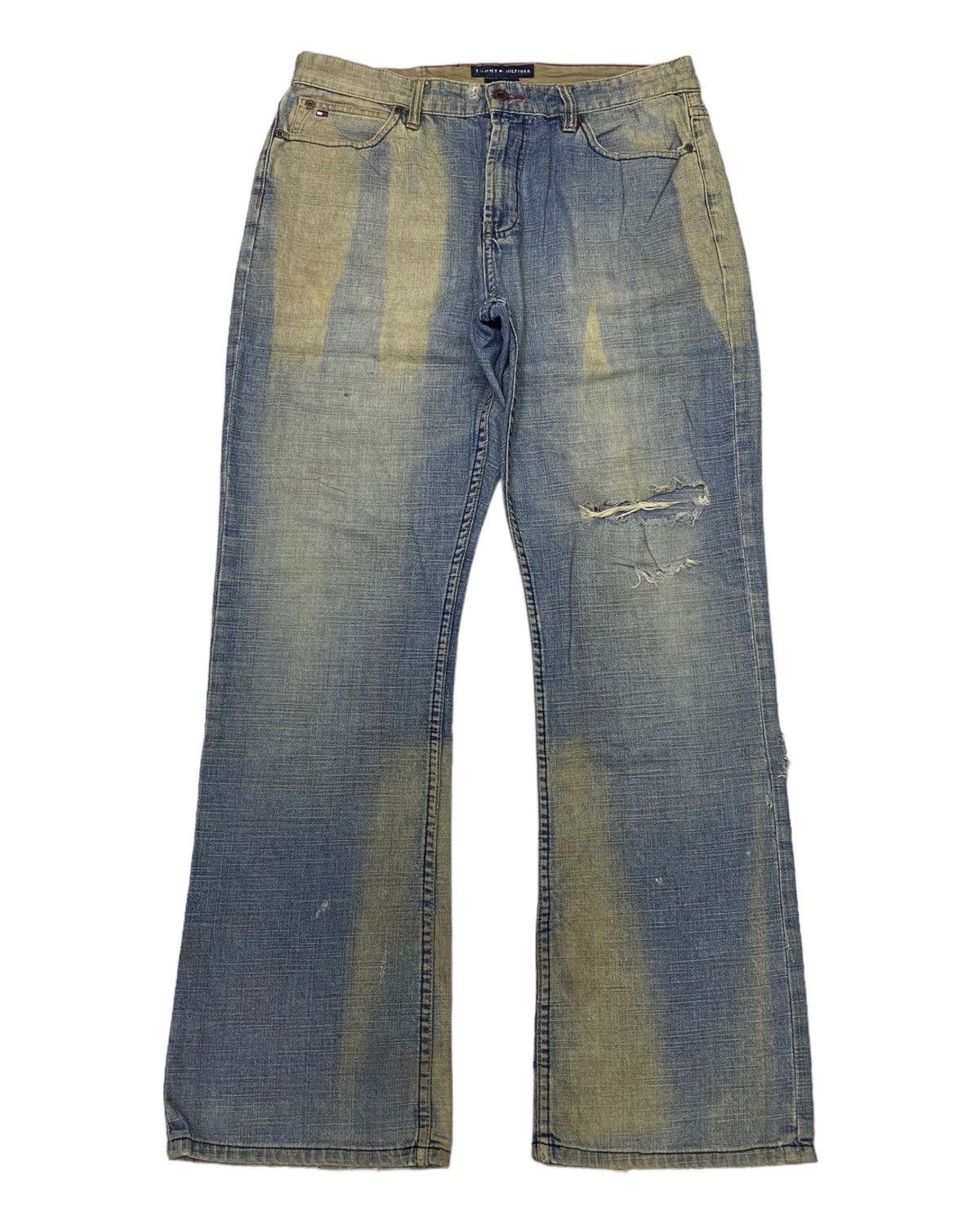 Beauty Beast × Hysteric Glamour BAGGY JEANS DISTRESS RIPS TOMMY HILFIGER BAGGY SKATER STYLE Size US 35 - 1 Thumbnail