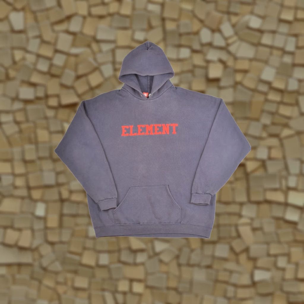Element Element Vintage Big Spellout Logo Pullover Hoodie Blue Made in USA Size XL Mens Hoodie Blue Logo USA 90s? Size US L / EU 52-54 / 3 - 1 Thumbnail