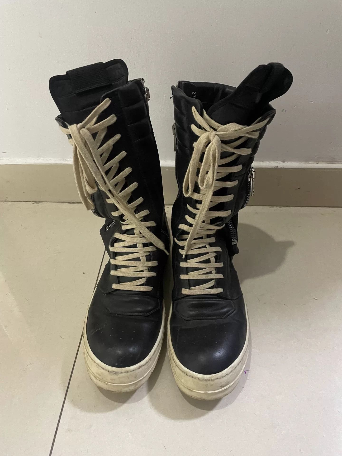 Rick Owens Rick Owens high-top leather boots with pockets Size US 10 / EU 43 - 1 Thumbnail