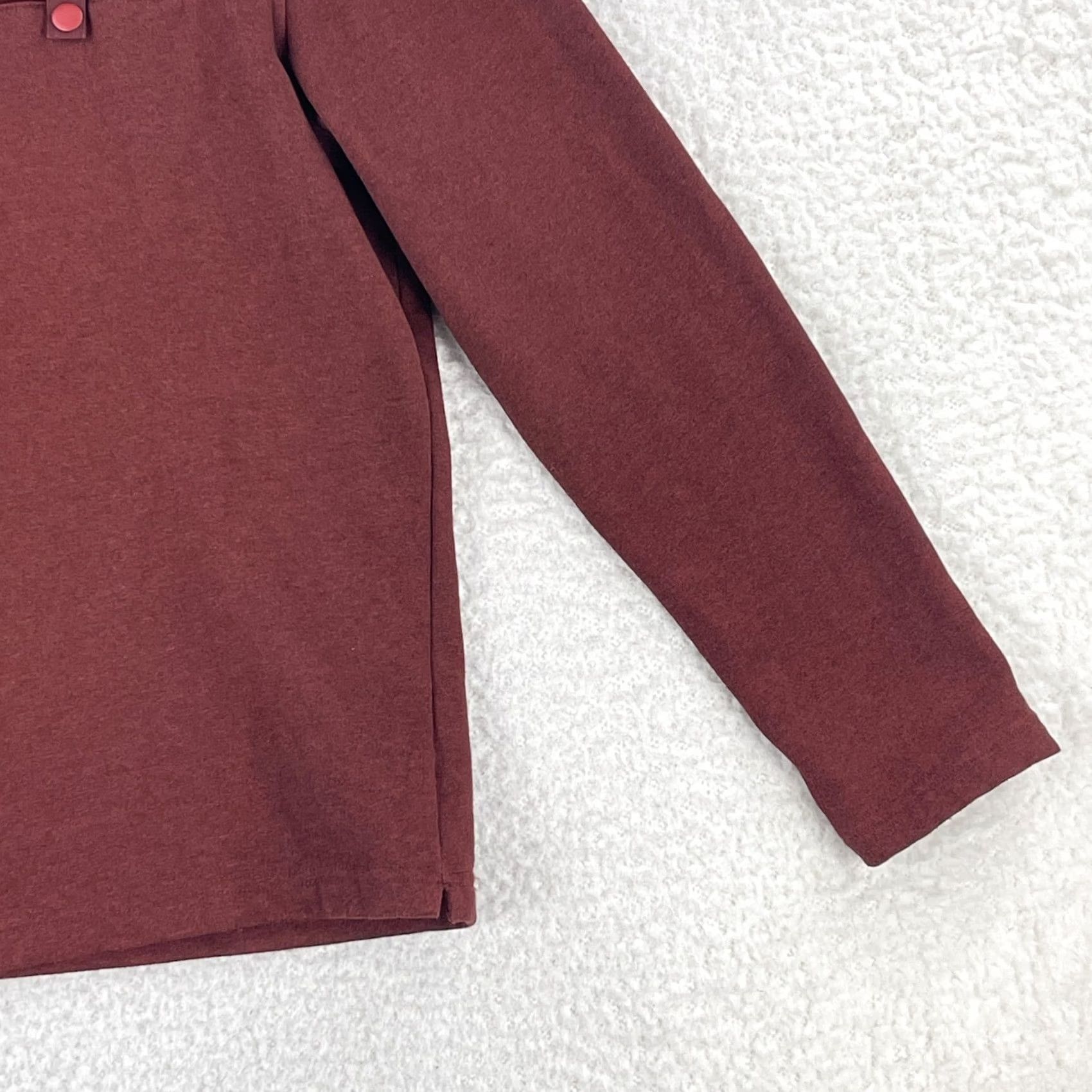 UNTUCKit UNTUCKit Sweater Mens Large Brick Red Long Sleeve Pullover Fleece Snap Mock Neck Shirt Size US L / EU 52-54 / 3 - 4 Thumbnail