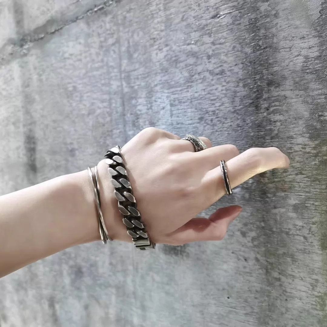 Werkstatt Munchen Werkstatt Munchen M2880 Logo Silver CubBracelet XS Size ONE SIZE - 1 Thumbnail