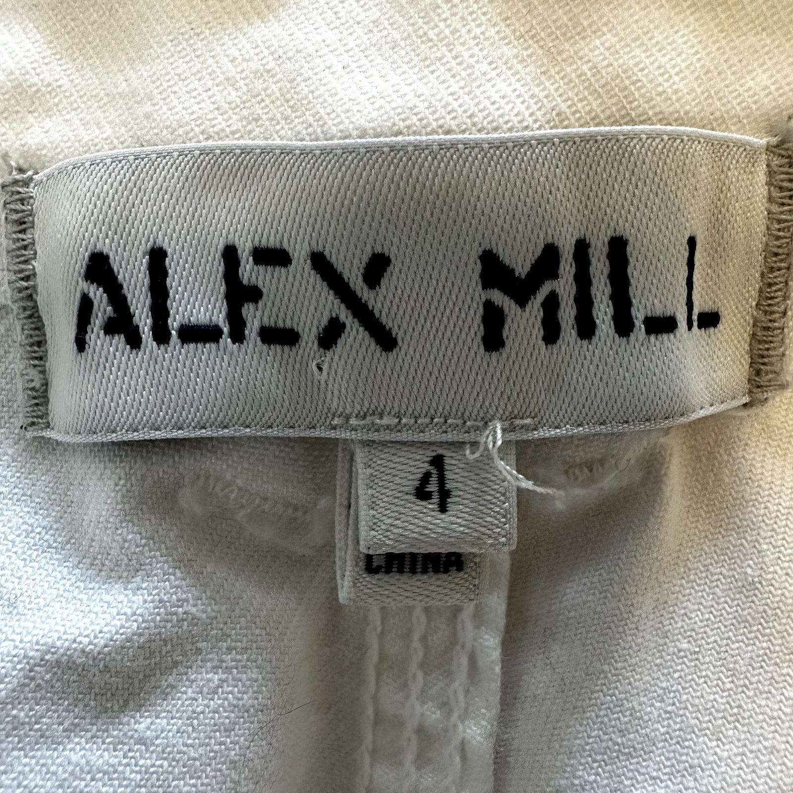 Alex Mill Alex Mill Trouser High Rise Straight Twill Pockets White 4 Size 27" / US 4 / IT 40 - 4 Thumbnail