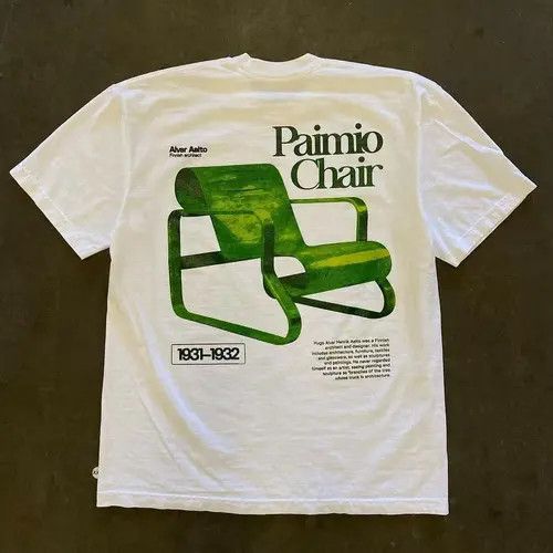 VIBE White street washed retro chair print t-shirt Size US M / EU 48-50 / 2 - 7 Thumbnail